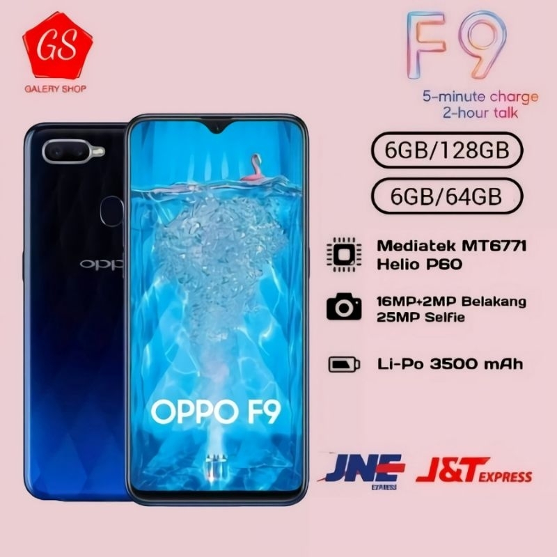 OPPO F9 RAM 6/128GB GARANSI TOKO 12 BULAN