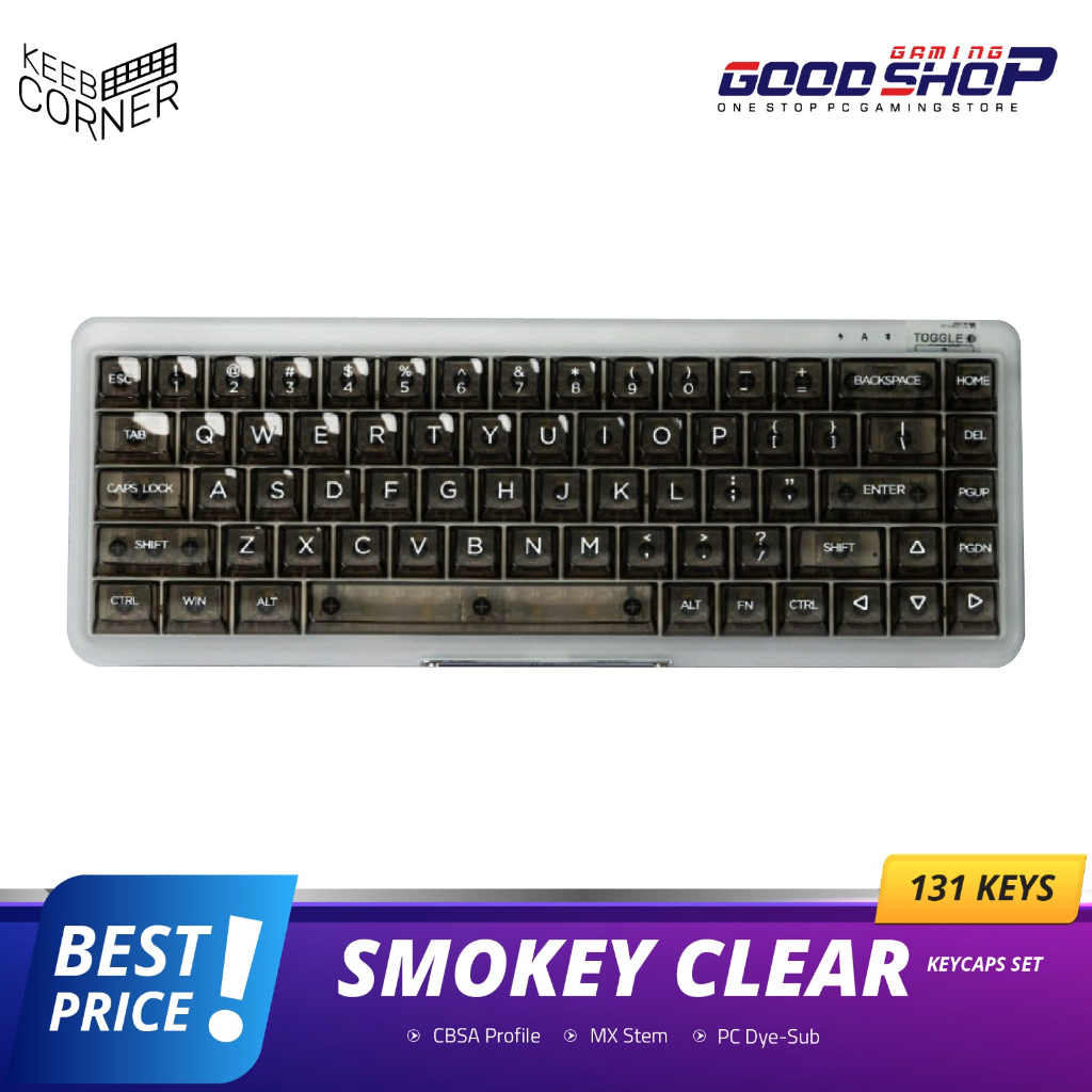 KC Keycaps Smokey Clear CBSA 131 Keys