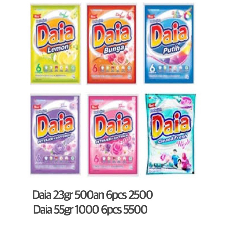 Daia renceng 23gr 500an 6pcs - daia renceng 55gr 1000 6pcs