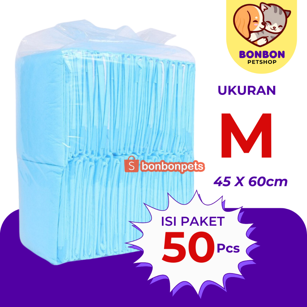 Underpads Alas Pipis Kucing Anjing Popok Tahan Bocor Bahan Tebal Underpad pad hewan 1 paket dus