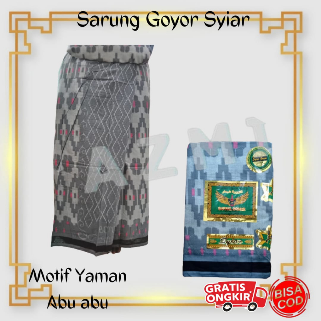 Terbaru Sarung Goyor Syiar Printing Sarung Goyor Botol Syiar Semi Tenun Motif Yaman Abu Abu