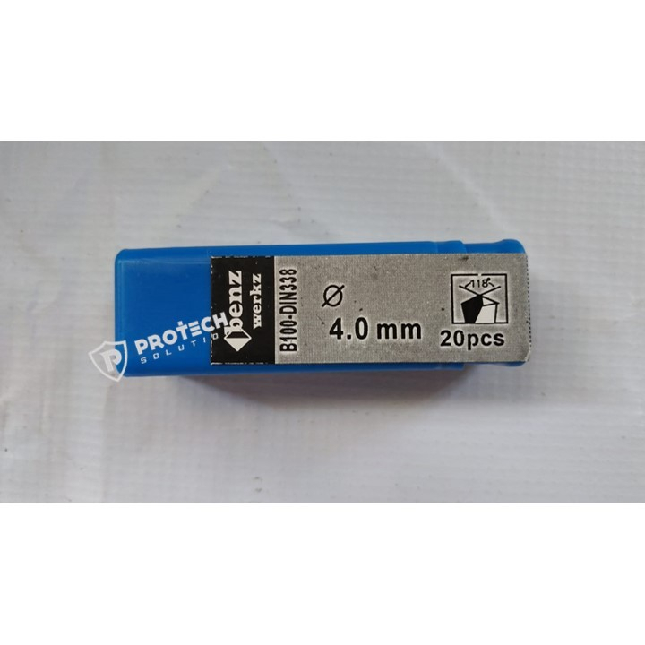 Mata Bor Besi 4mm Benz / HSS drill bit jobber Benz Werkz (isi 20pcs)