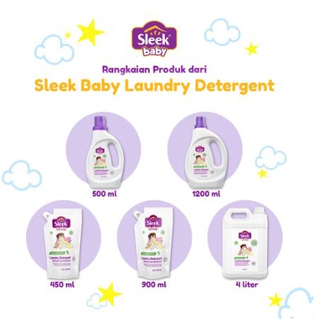 [BPOM] Sleek Laundry Detergent Isi 450ml / Sleek Baby Detergen Sabun Cuci Baju / Kino / MY MOM