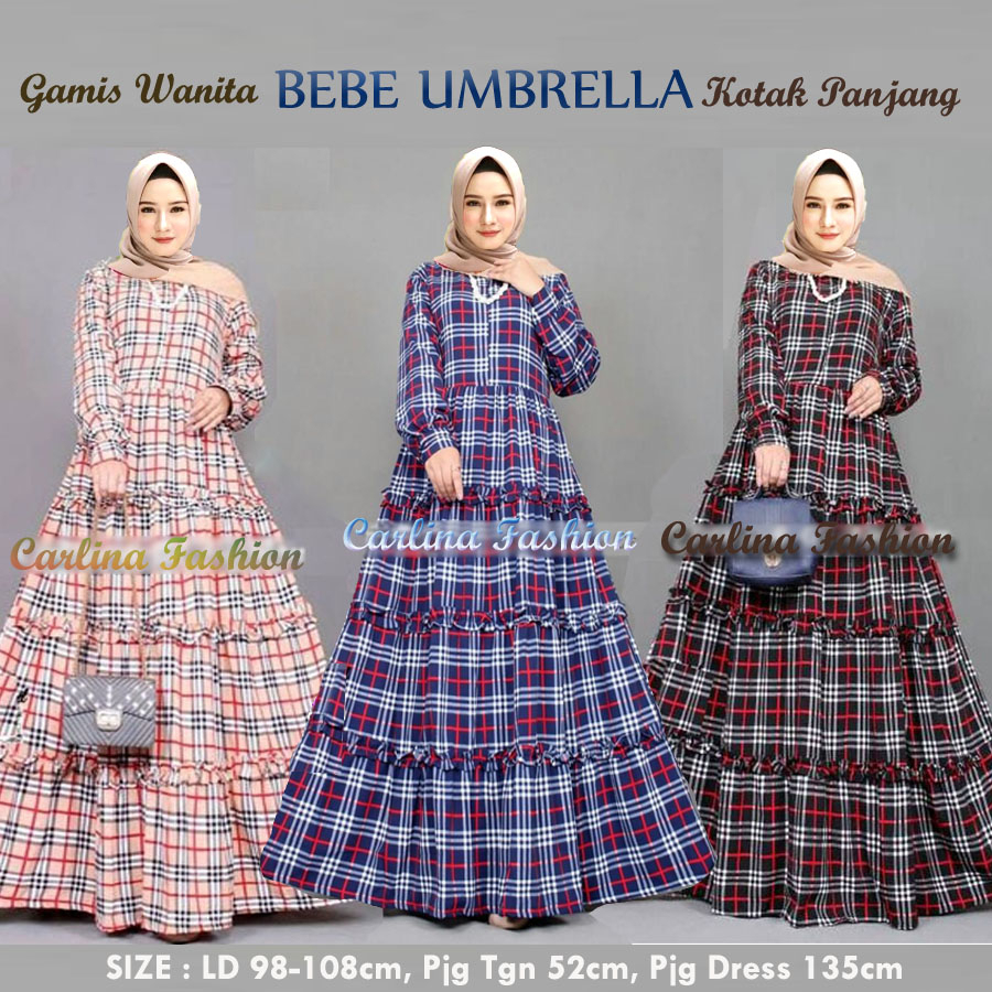 GAMIS BEBE UMBRELLA PAYUNG KOTAK CARLINA FASHION