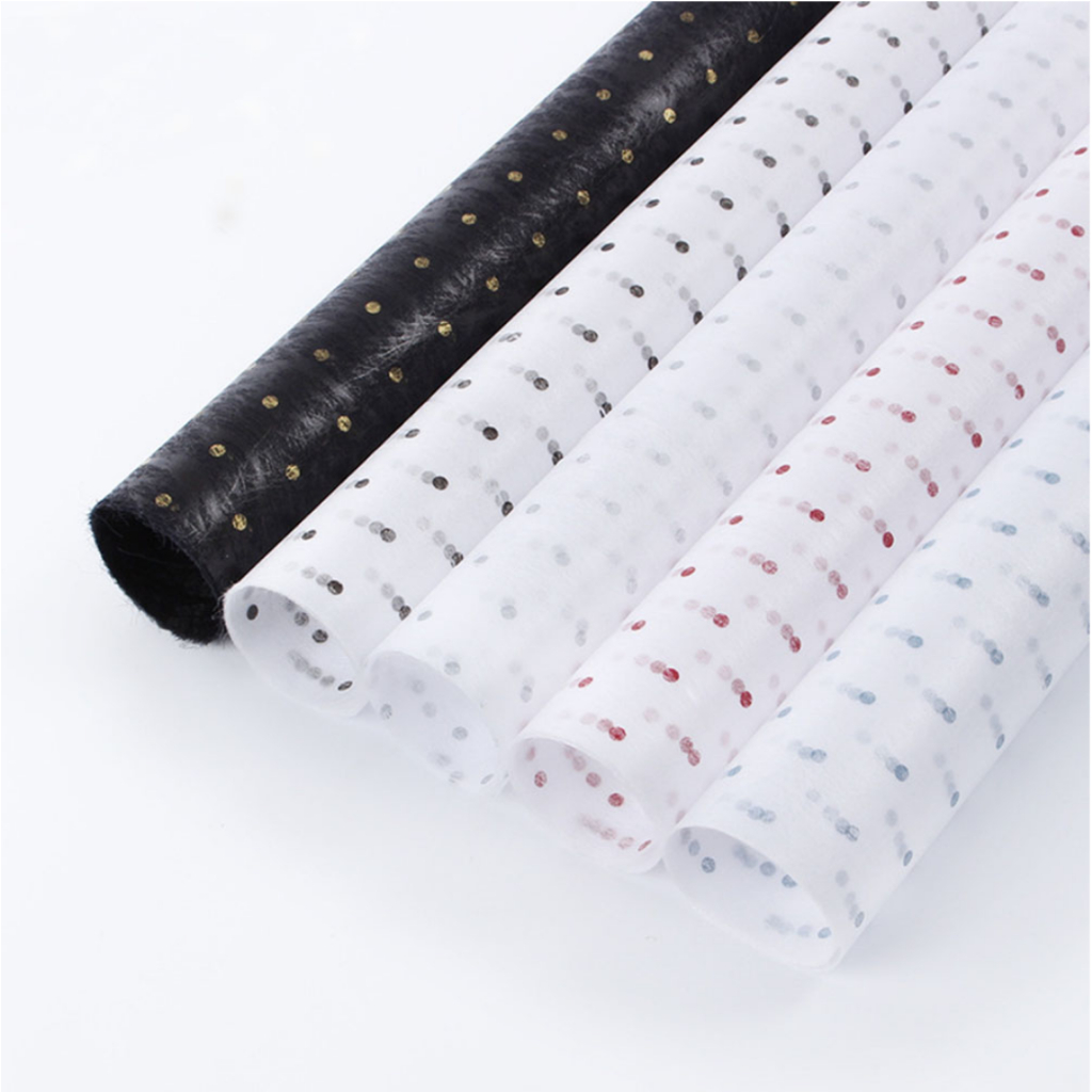 

[5 LEMBAR] Wrapping Paper Motif Polkadot Tissue Paper Flower Wrapping Polkadot Gold