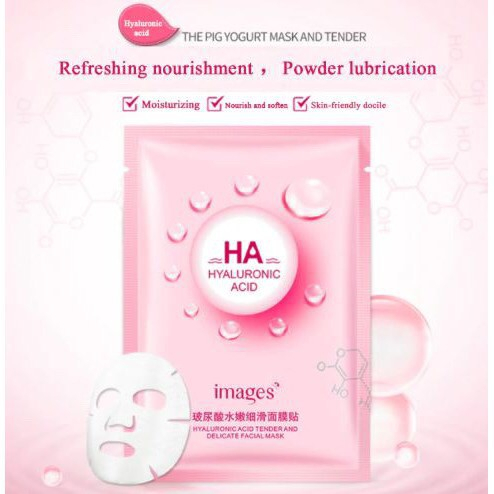 [1 PCS] IMAGES HA Hyaluronic Acid Facial Mask Sheet Masker Wajah Moisturizing Pelembab