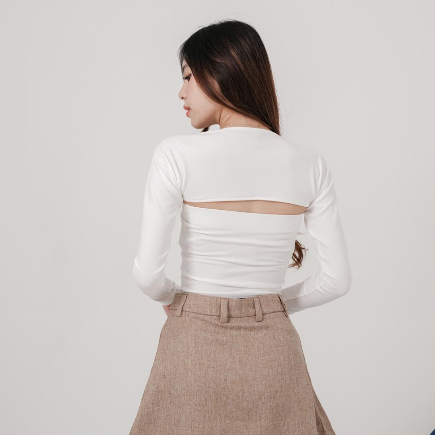 Lara Bolero Top -- Ocha Wear | Two Piece Long sleeve Premium Knit Set | Tanktop Cardigan Sweater | Pakaian Basic Wanita | Atasan Berlengan Panjang