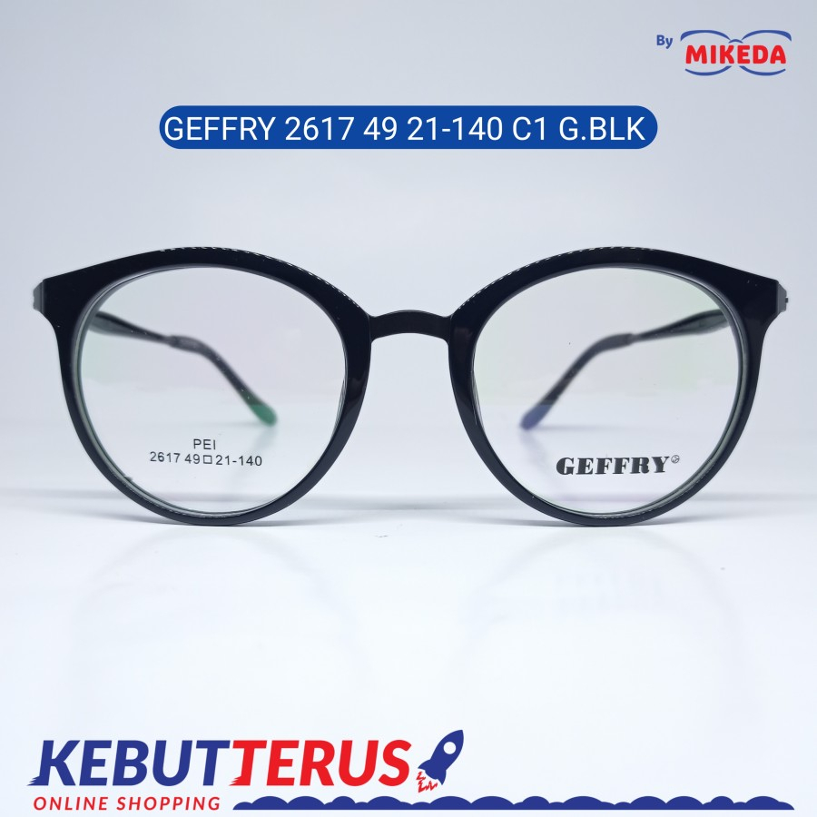 Mikeda-FRAME KACAMATA GEFFRY 2617 C1 G.BLK + LENSA(MINUS/CYLINDER)