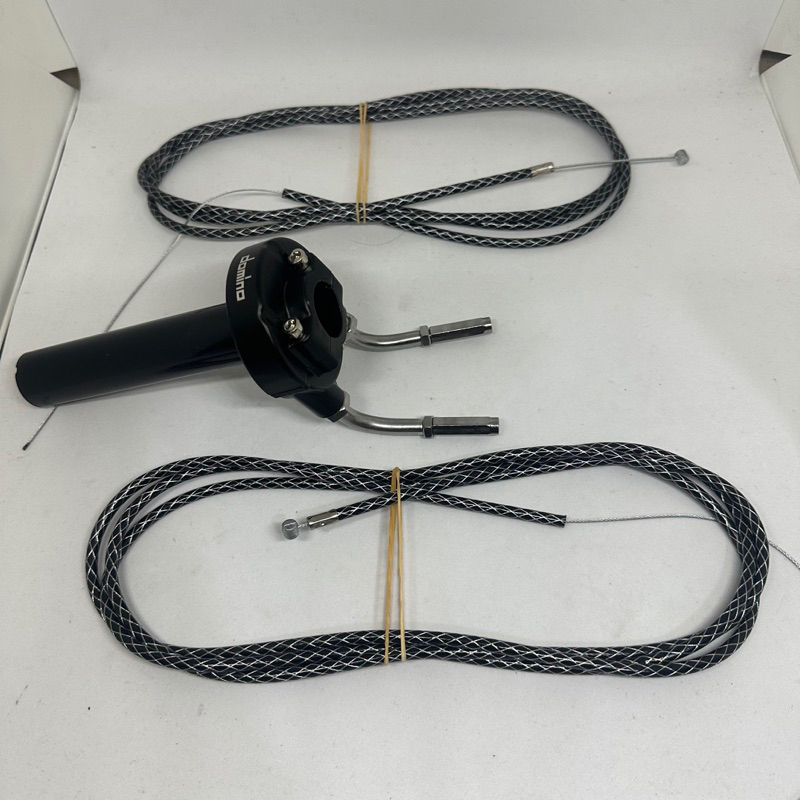 PAKET GAS SPONTAN 2 KABEL PLUS L GAS DAN KABEL GAS SERAT CARBON 190 CM UNIVERSAL KLX CRF MIO BEAT VARIO SCOOPY VIXION SATRIA FU DLL