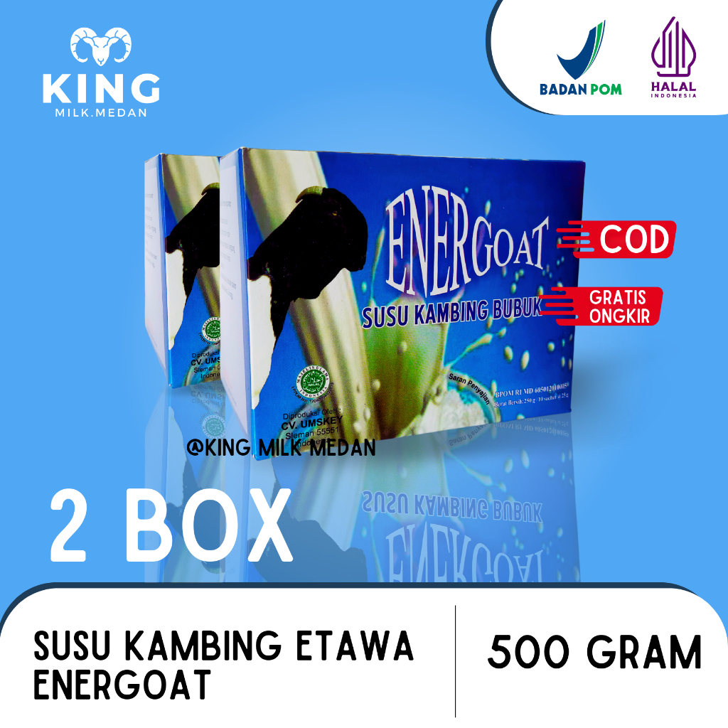 

2 box Energoat - Susu kambing Bubuk Etawa Original Atasi Sesak Nafas Sakit Lutut dan Nyeri Sendi seperti produk Super Goat Etawalin Etawaku Platinum Sr12 Gomars Provit Hni Herba Wight Supergoat Medan di