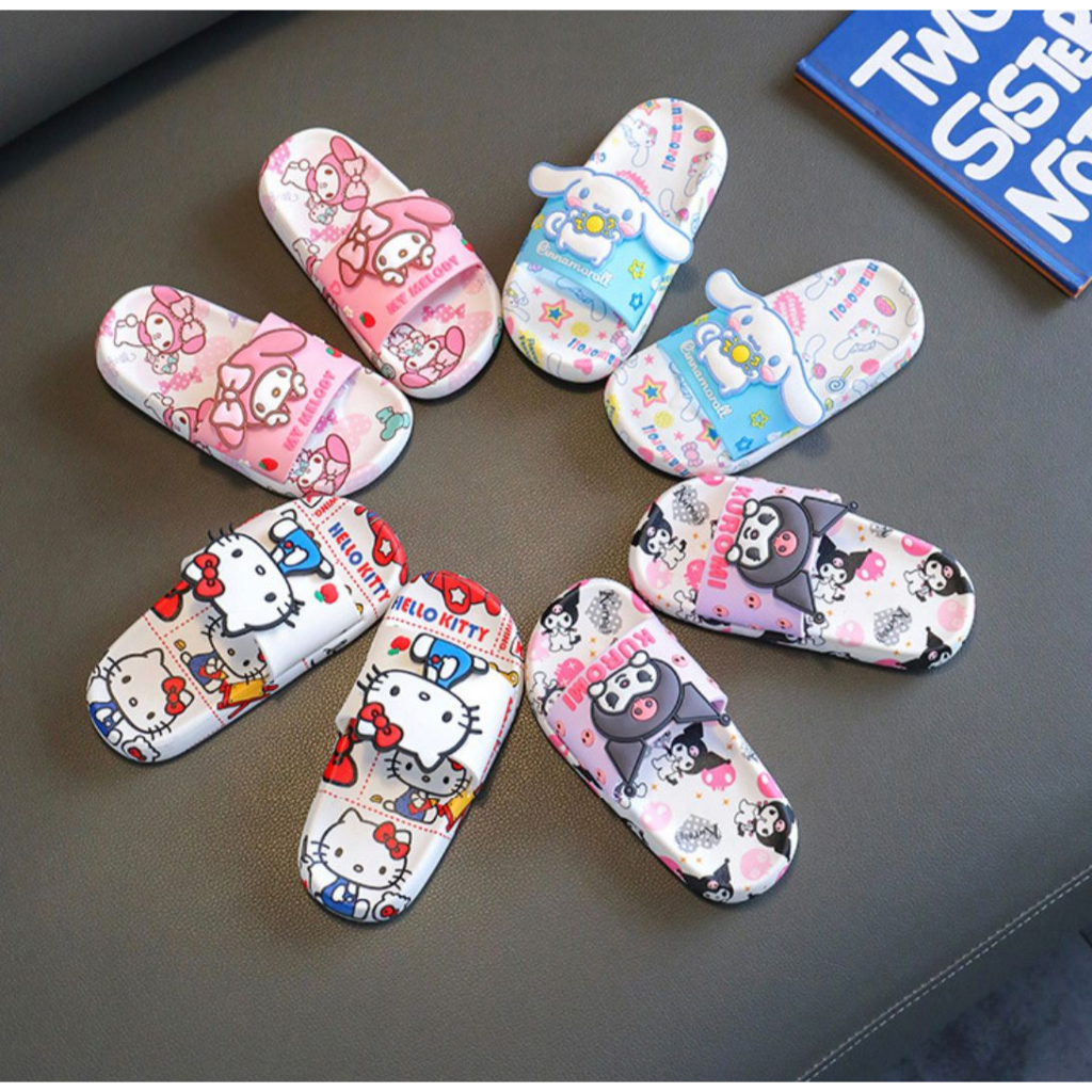 SANDAL SELOP RUMAH KUROMI CINNAMOROLL MELODY HELLO KITTY SEPATU KAMAR SANDAL KARET LUCU IMPOR