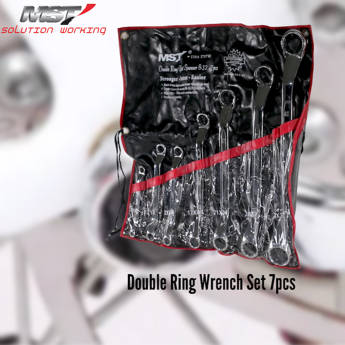 MST Kunci Set Ring-ring 8-32mm Ring-ring Wrench Set 7pcs Konci Ring Pas Set