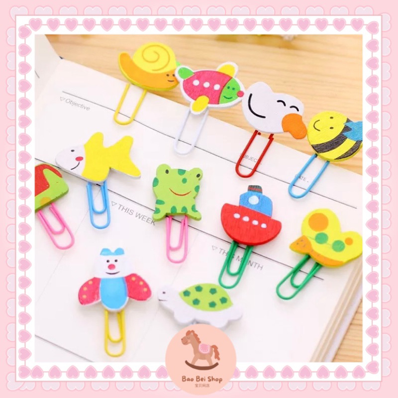 

[BBS18] Paper Clip 1 Set 12 Pcs Penjepit Kertas Pembatas Kertas Lucu Motif Karakter Alat Tulis Anak Sekolah