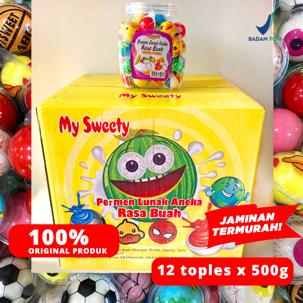 

PERMEN LUNAK VIRAL 1 DUS (12 TOPLES X 500G) TIKTOK MY SWEETY ANEKA RASA BUAH