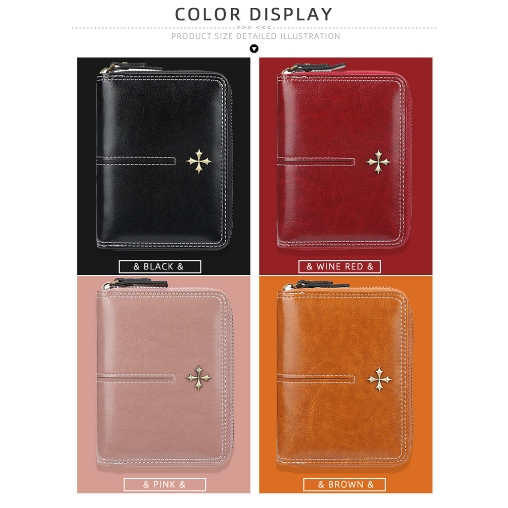 [BISA COD] BAELLERRY N1851 Dompet Kartu Wanita Bahan Kulit PU Leather Premium