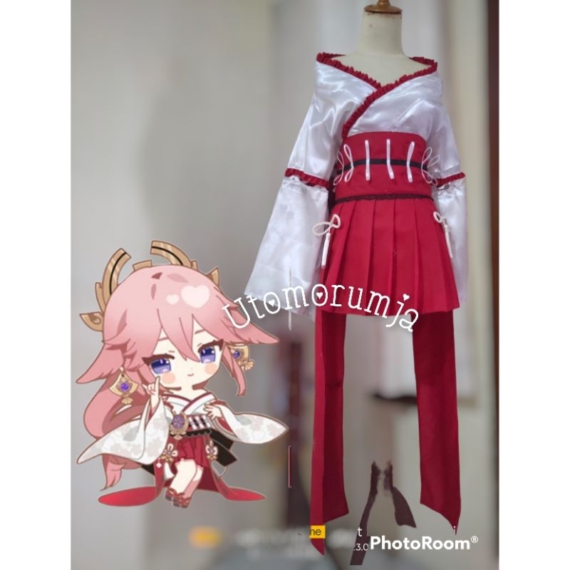 utomorumja kostum cosplay kimono yae miko