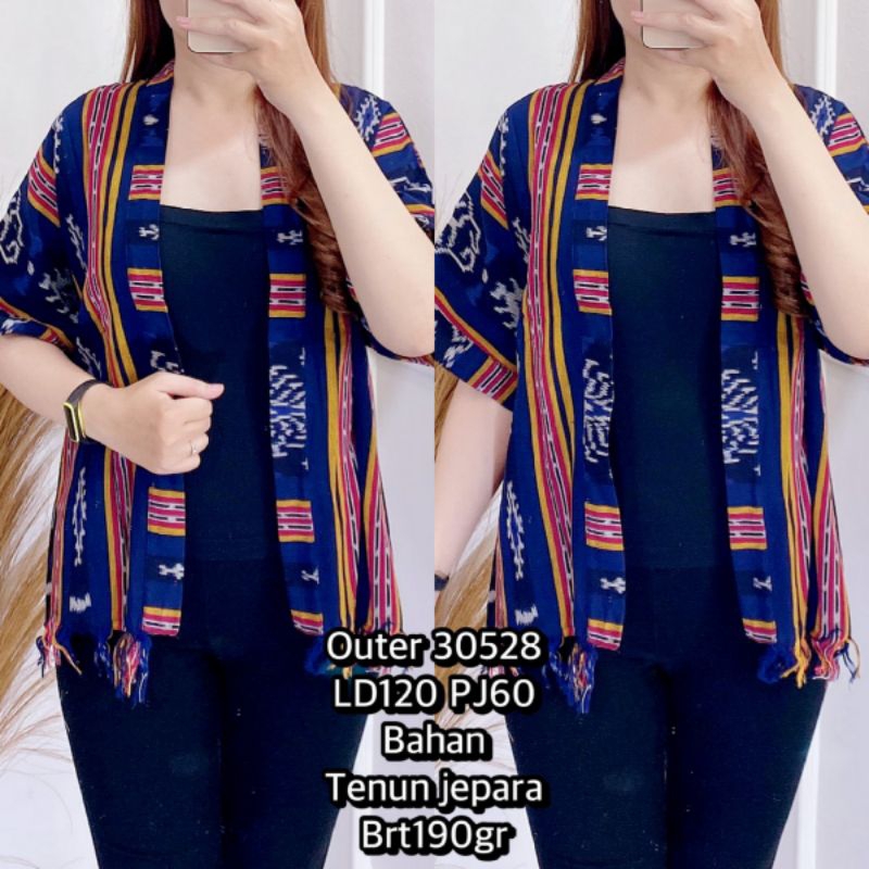 Outer cardigan tenun jepara jumbo LD 120 premium