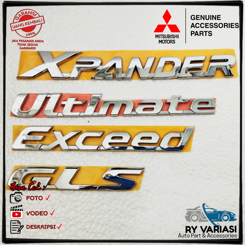 Emblem XPANDER Original/ Emblem Ultimate/ Emblem Exceed/ Emblem GLS/ Emblem Bagasi Mitsubishi XPANDE