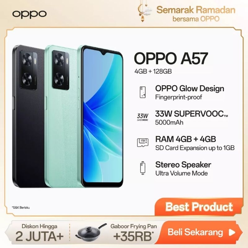 Promo Handphone Oppo A57 (4/128) Garansi Resmi Original Termurah