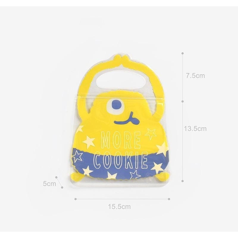 ZIPPER BAG MONSTER PINK YELLOW/ ZIPLOCK LUCU AESTHETIC UNYU