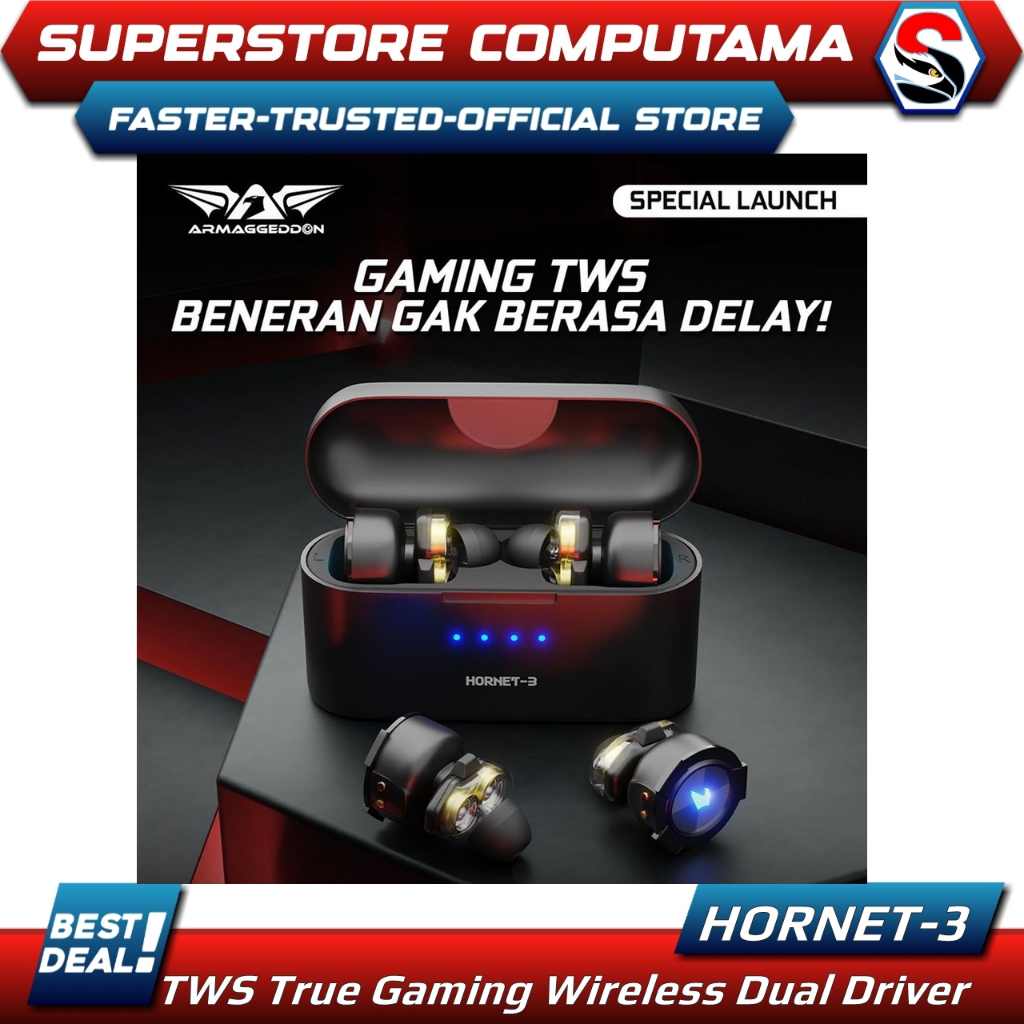 Armaggeddon Hornet 3 TWS True Gaming Wireless Dual Driver Earbuds Hornet3