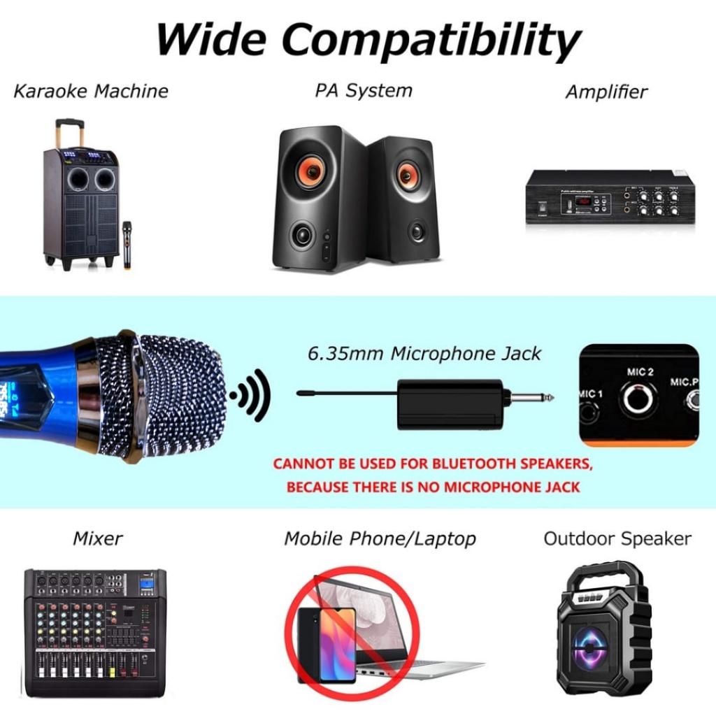 MICROPHONE WIRELESS ERRLY YF-108S UHF Double Mic Digital LED Profesional Chargeable MIKROFON Nirkabel Isi ulang KARAOKE KTV YF108S