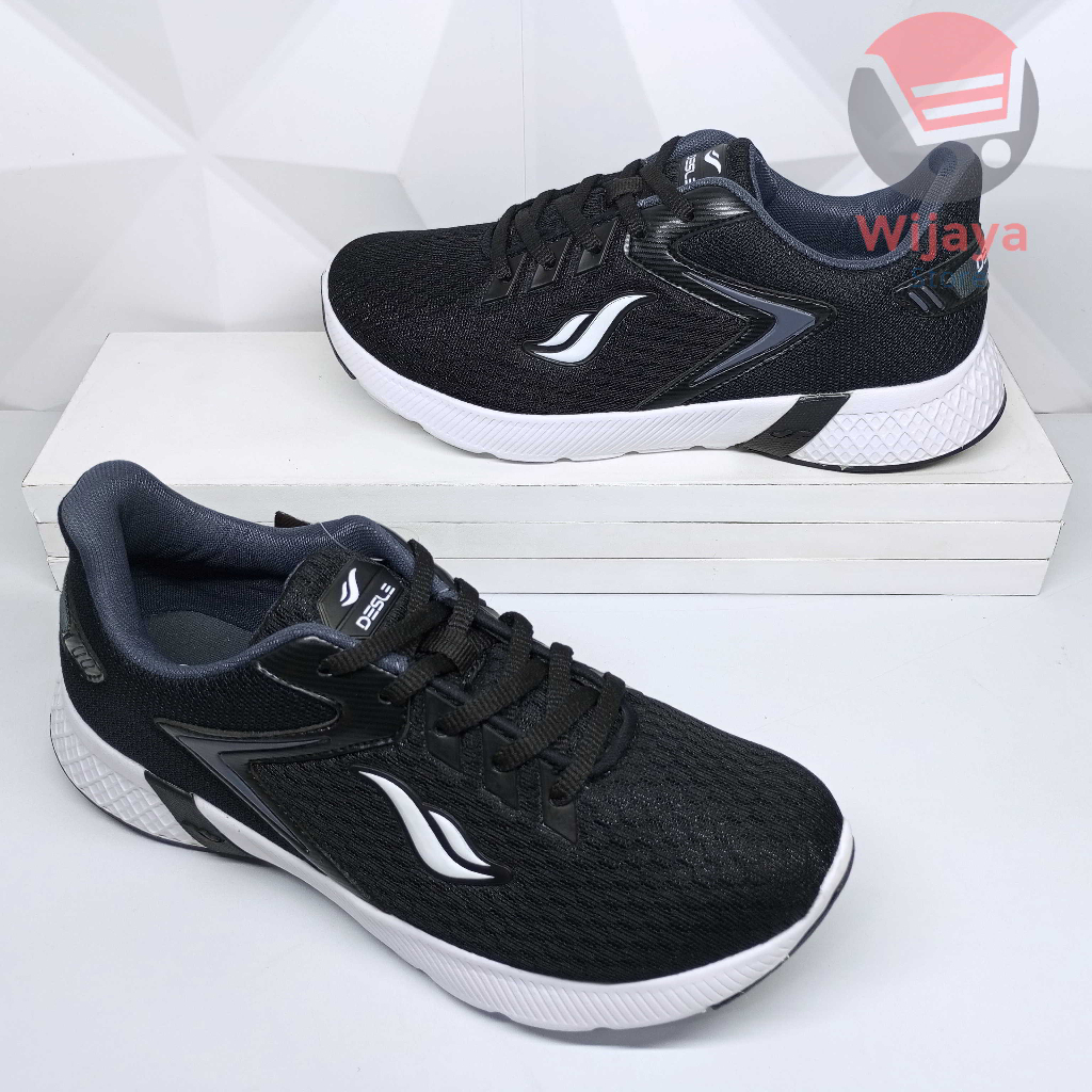 Sepatu Sekolah Desle 38-43 Sneaker Pria Hitam Polos Putih Material Berkualitas Tinggi Desain Mewah STANLEY WALKER