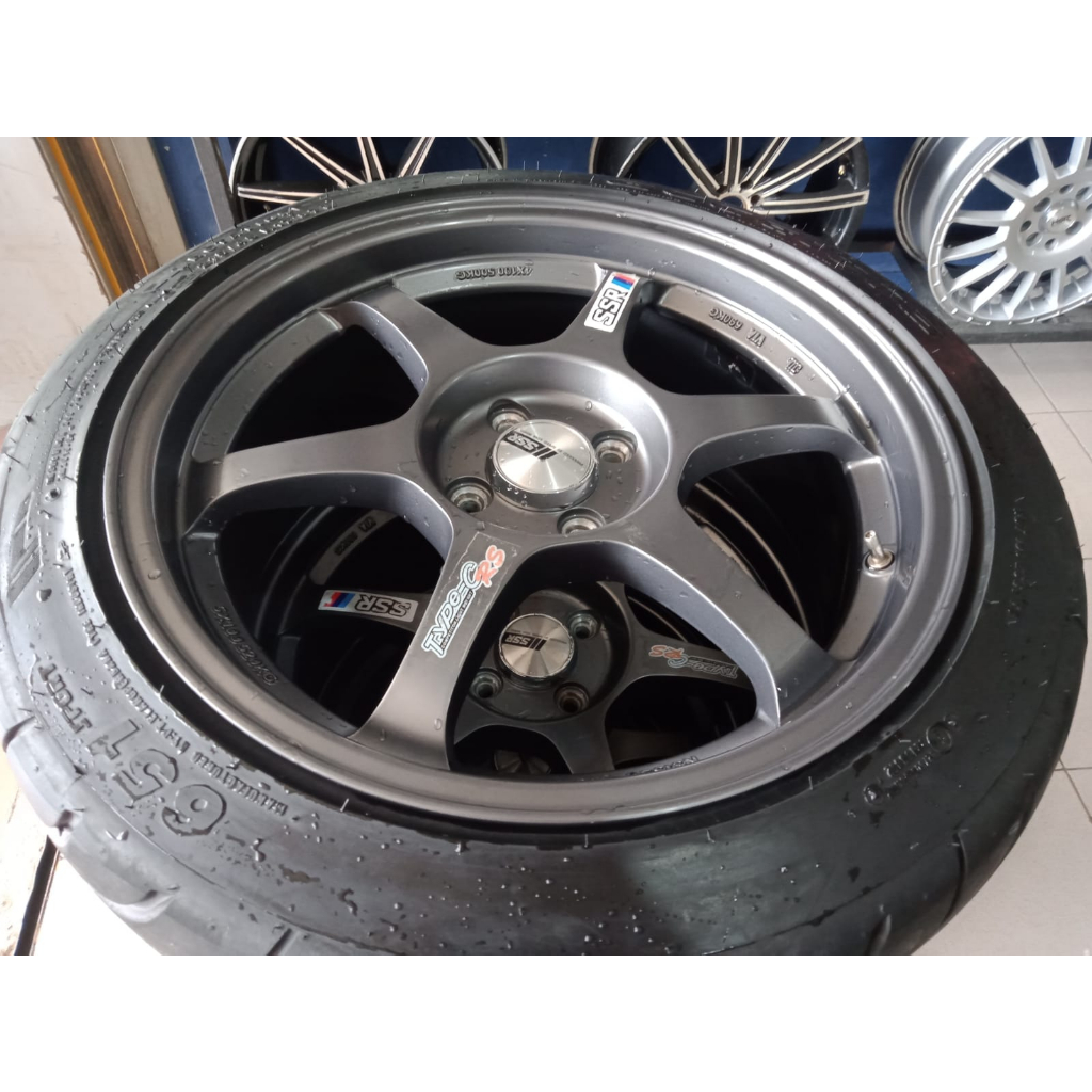 Velg Racing Mobil Bekas Pelek SSR Ring 17 Lebar 7 Inch Hole 4 x 100 Offset 38 Warna Grey Plush Ban 6