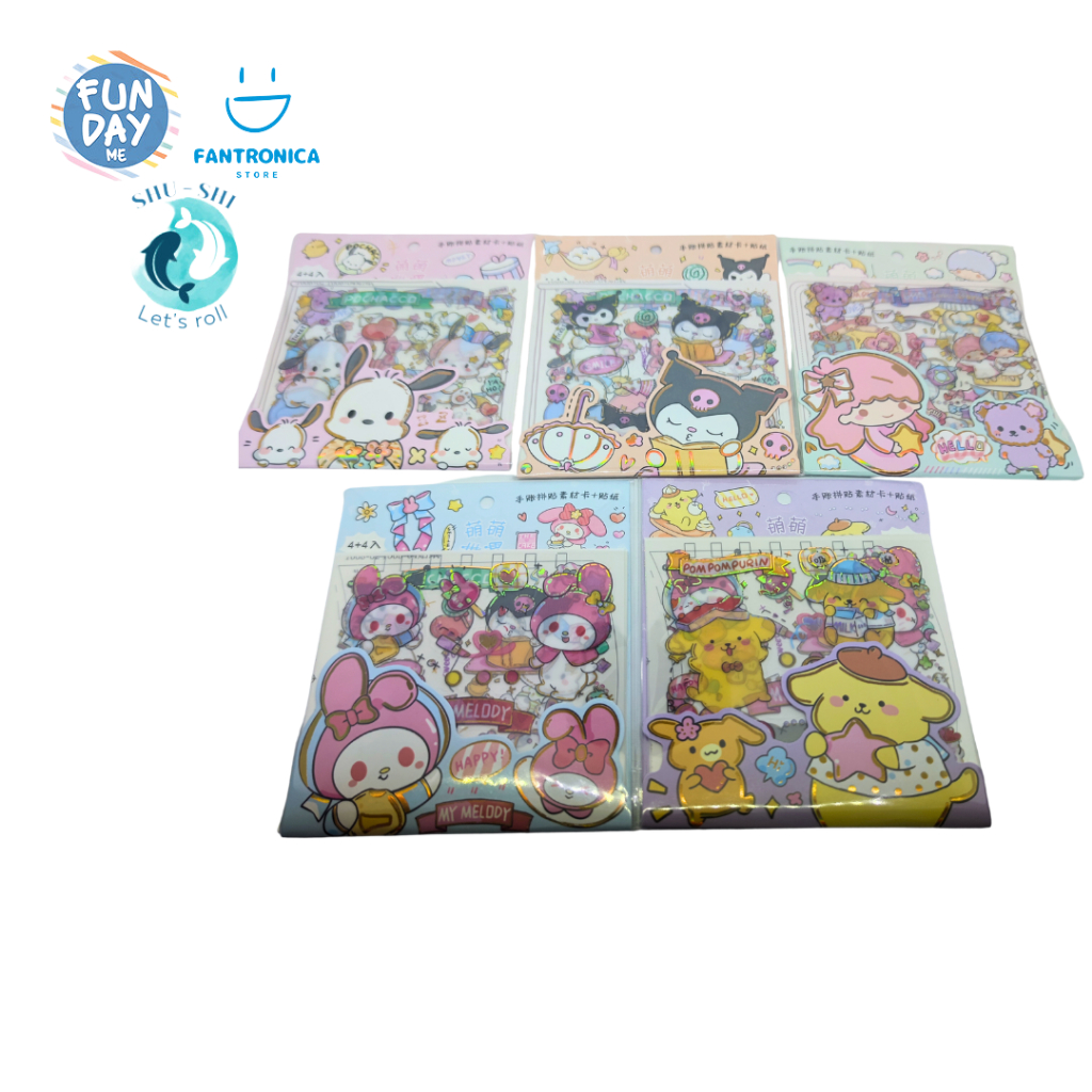

Stiker Figura Sanrio and Friends / Stiker Sanrio and Friends dengan Bingkai / Stiker Figura Kuromi Melody Twinkle Star Pochacho Pompompurin