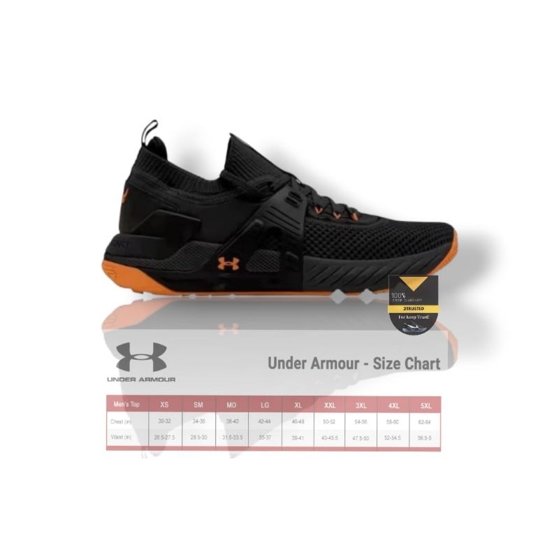 Sepatu Under Armour Project Rock 4 Black Orange 100% Store Guarantee