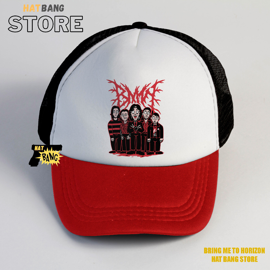 Topi BMTH // Topi Bring me to horizon // Topi Trucker // Trucker Hat // Topi Band // Topi Jaring // Bring Me To Horizon // Hatbangstore