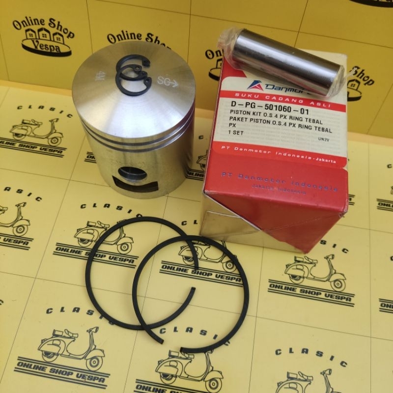 Piston Kit Vespa / Seher Vespa Excel Exclusive Pxe Ukuran 4M Ring Tebal Danmotor