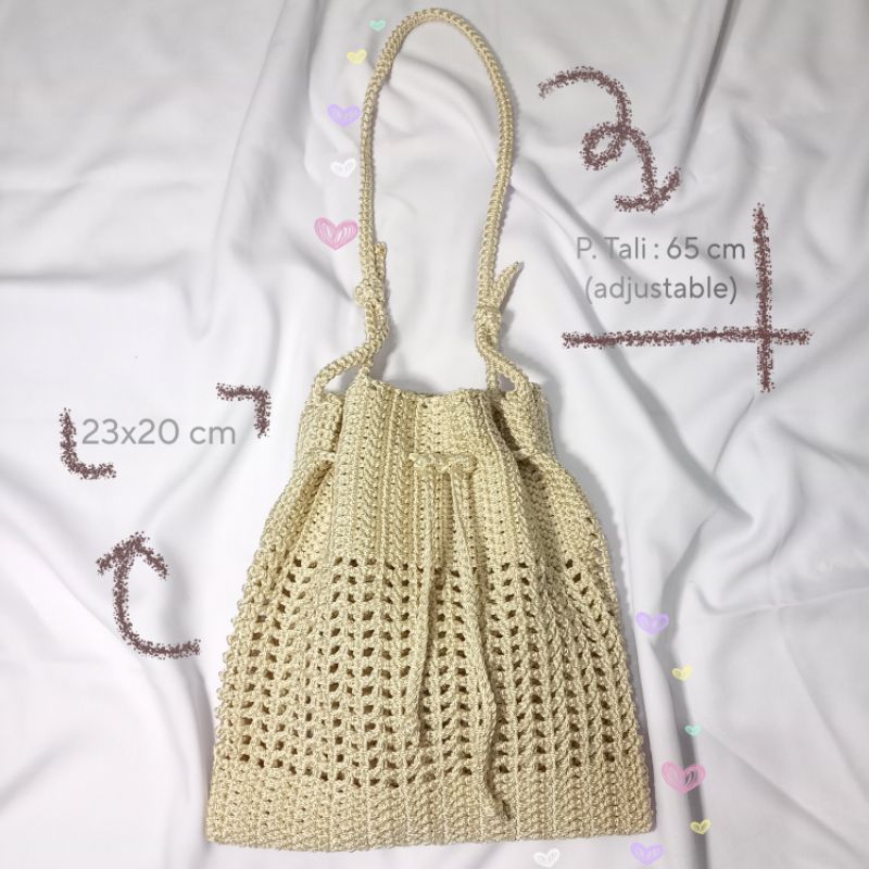 crochet bag | tas serut rajut | net bag