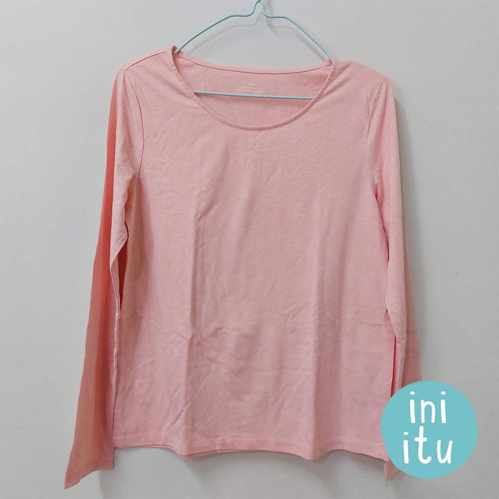 [Preloved] Kaos Lengan Panjang Giordano Peach XL