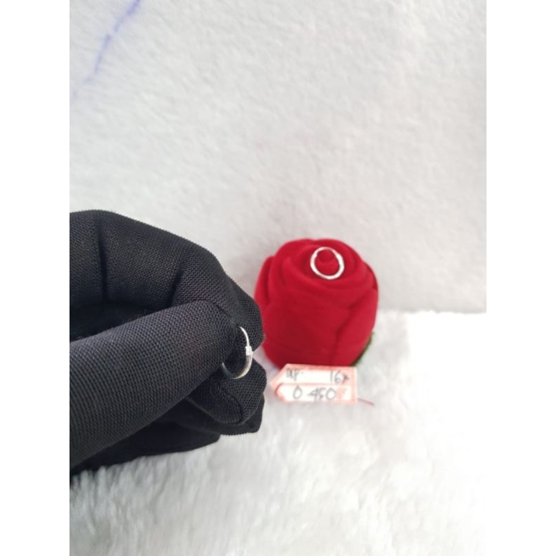 JR818D242D anting jersy tindik baby bayi newborn emas putih berat 0.450 kadar 70% 16k