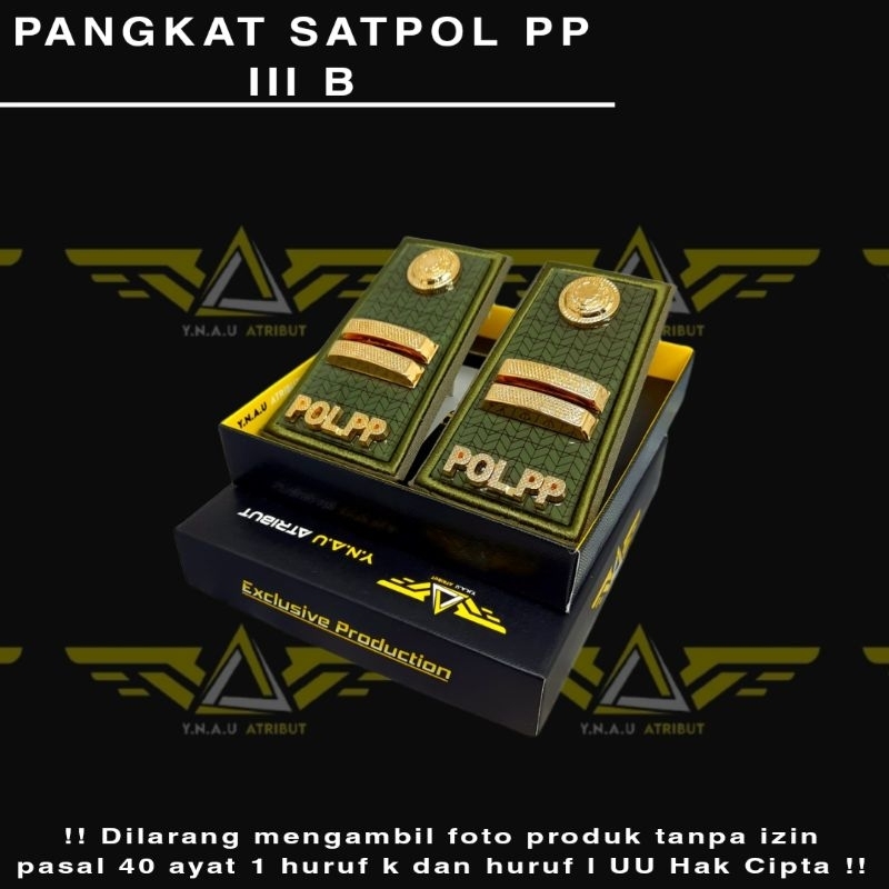 ATRIBUT SATPOL PP / PANGKAT SATPOL PP GOLONGAN 3B EXCLUSIVE