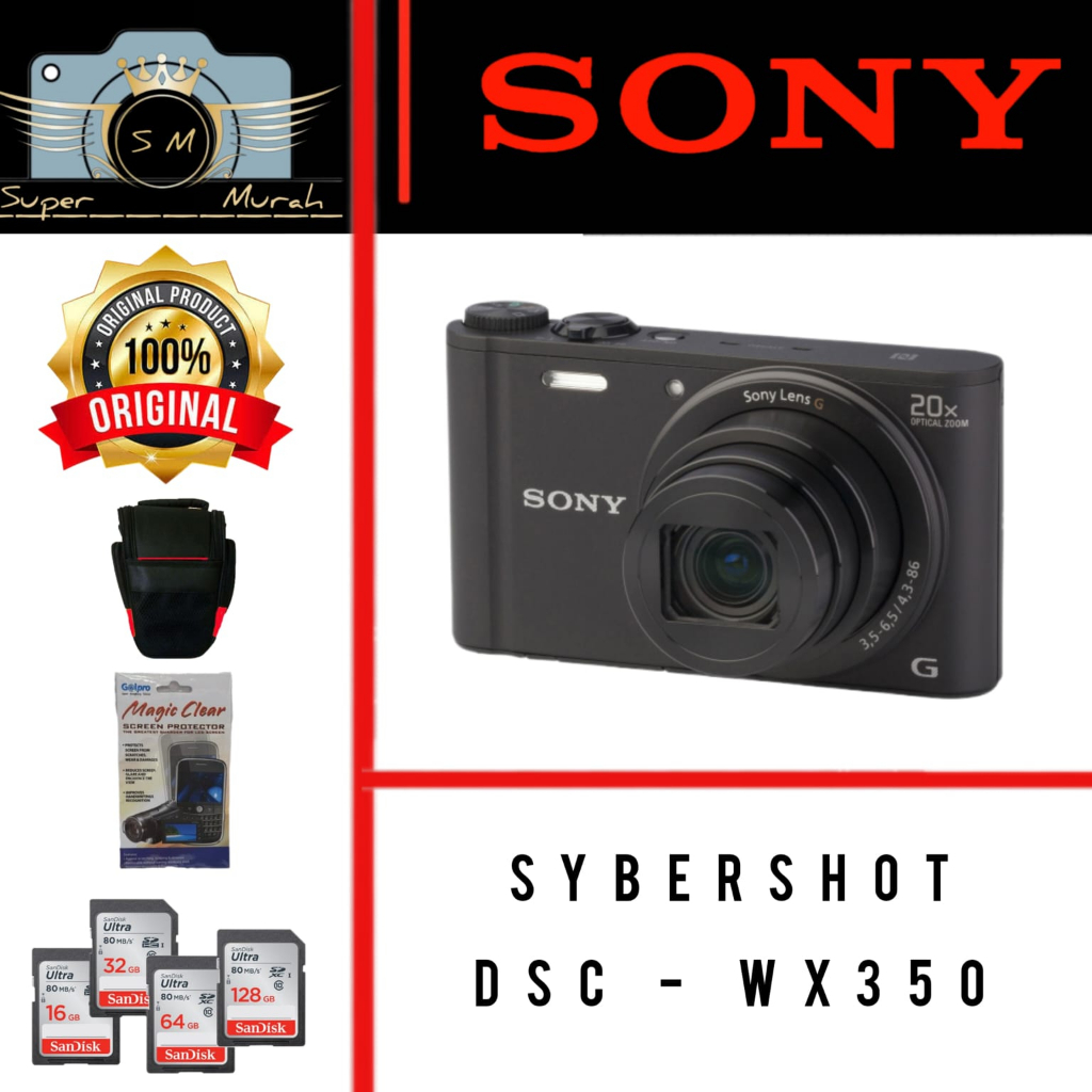 SONY CYBERSHOT DSC-WX350 - KAMERA SONY WX350 - BOX PUTIH, KAMERA ONLY