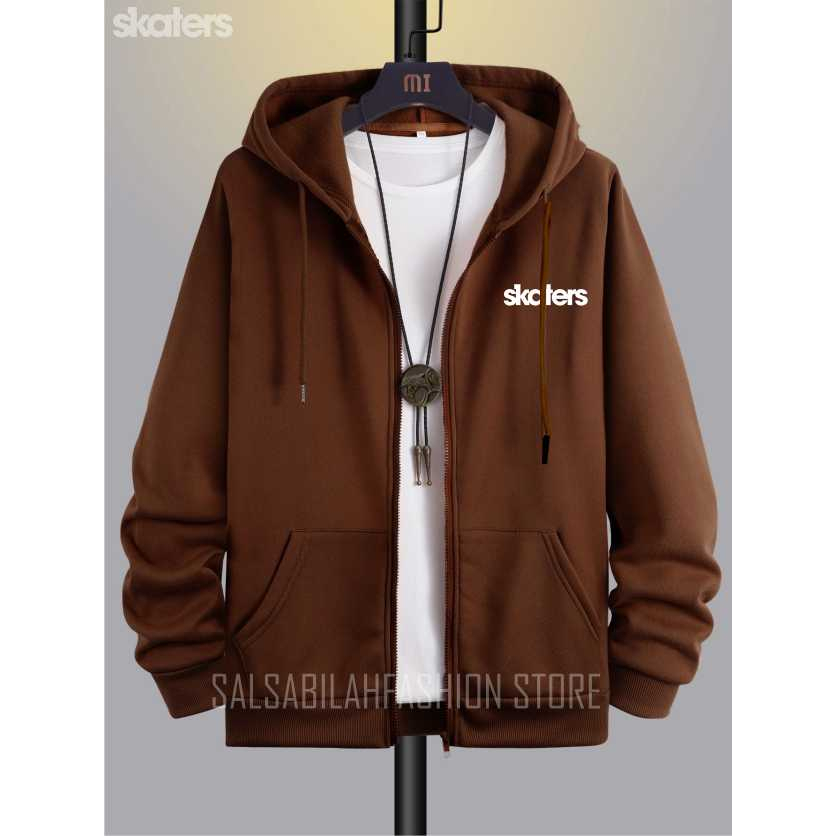 Sweater hoodie zipper Pria Wanita Jumper Premium Bahan Fleece Tebal