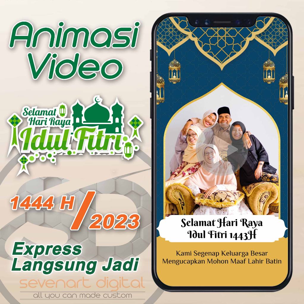 Animasi Video Ucapan Idul Fitri Twibon Lebaran