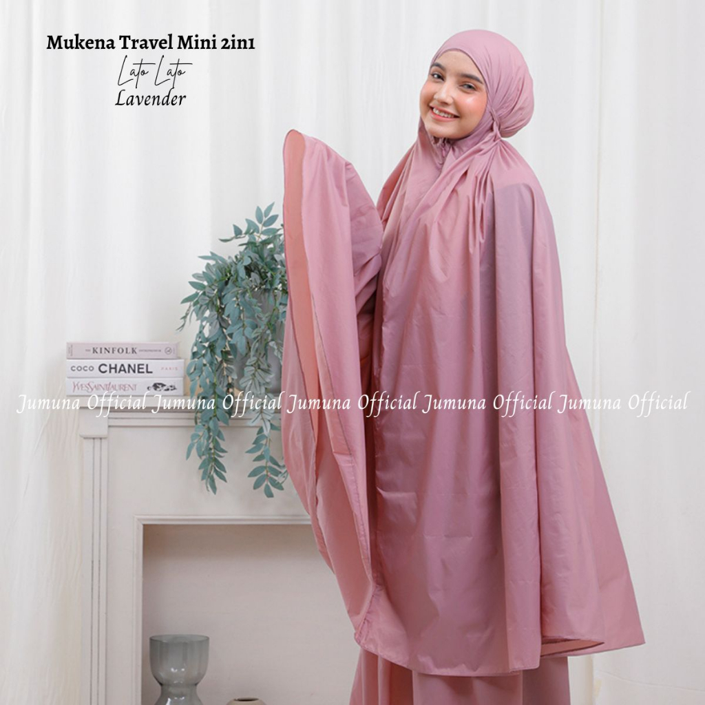 Jumuna - ( Free Sejadah ) Mukena Mini Travel Terkecil Parasut Premium Korea 2in1 Lato-lato