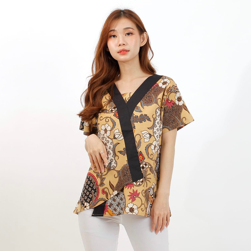 Batik merah cewek / atasan batik murah / blouse batik / baju batik wanita / batik wanita murah 3324