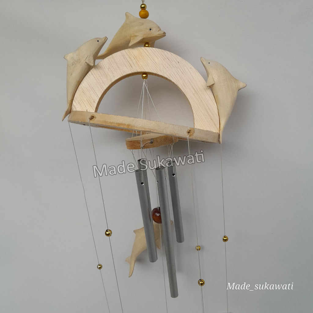 Lonceng aluminium Lumba lumba Dolphin krincingan gantungan windchimes