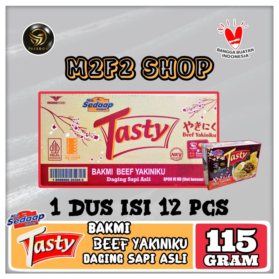 

Mie Sedaap Tasty Bakmi Beef Yakiniku | Daging Sapi - 115 gr (Kemasan Karton)
