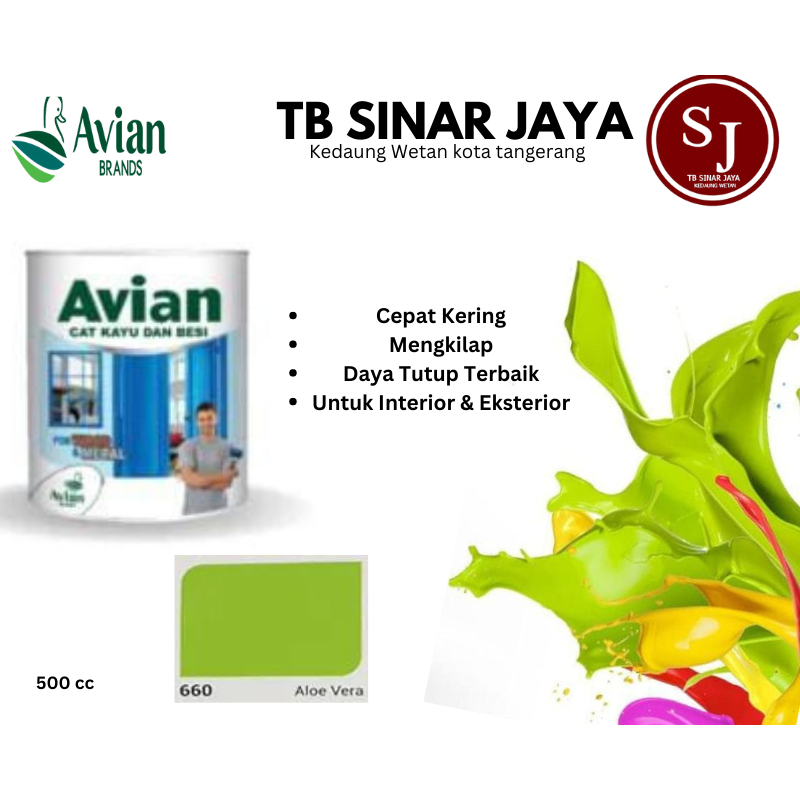 Cat Kayu Dan Besi Avian 500CC / Cat Minyak Sintetis - 660 Aloe Vera