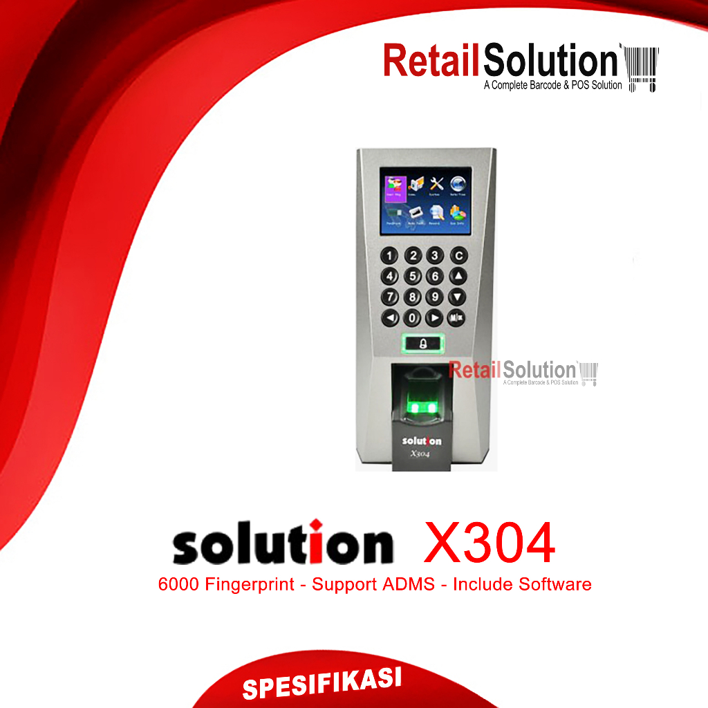 Mesin Absensi Sidik Jari - Solution X304 Fingerprint ADMS Web Server