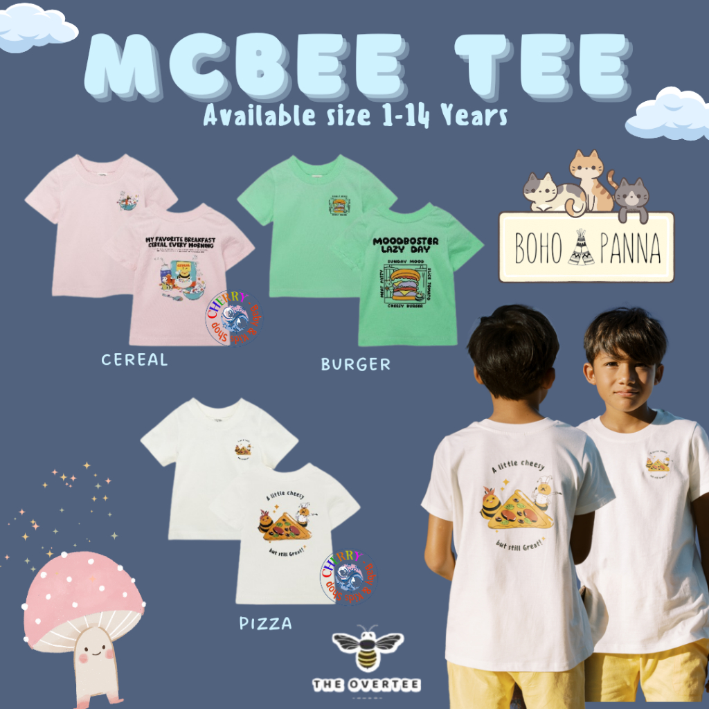 Bohopanna 1-14 Tahun x OT Mcbee Tee Tshirt Anak Unisex Bohopanna x The Overtee CBKS