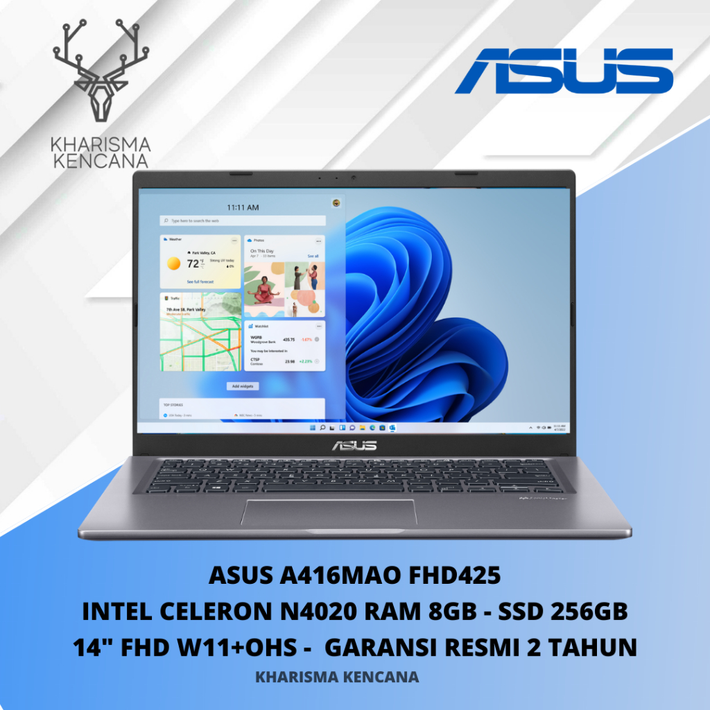 ASUS A416MAO FHD425 INTEL N4020 8GB 256GB SSD 14 FHD Win11+OHS