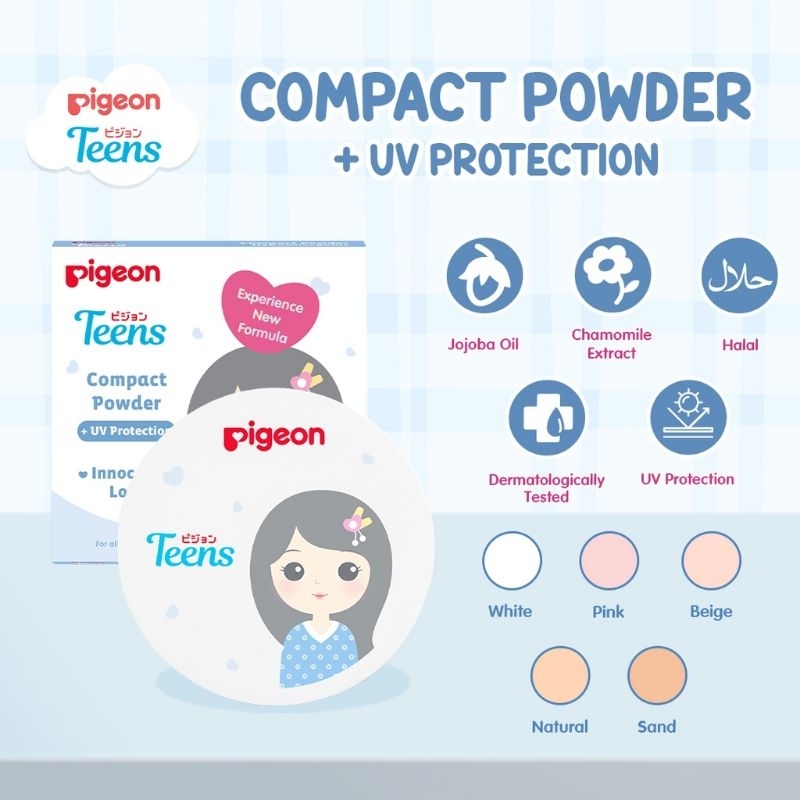 PIGEON TEENS COMPACT POWDER INNOCENT LOOK | PIGEON COMPACT POWDER + UV PROTECTION