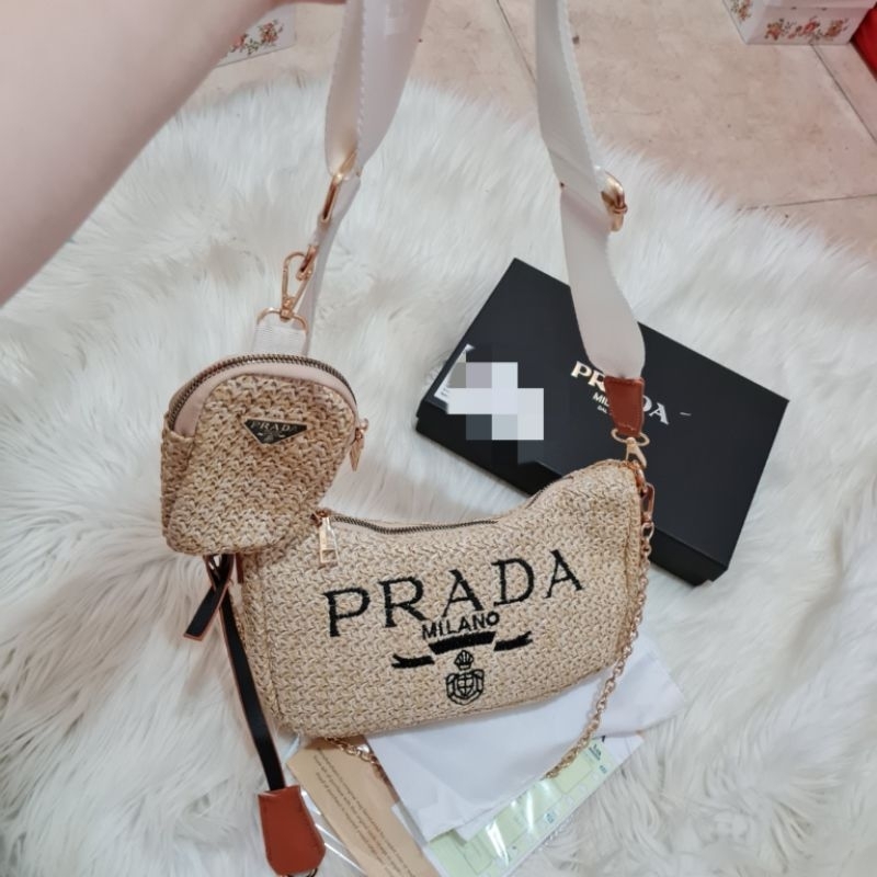 Tas prda rafia hobo pochette import free box uk 26x7,5x18,5