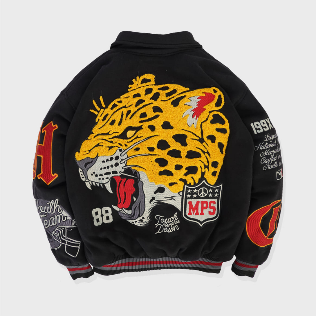 VARSITY JACKET MEMPHISORIGINS DIABLO/ LEOPARD / HOCKEY / BRITAIN / SUPERBOWL / HOMERUN BLACK / BEAR / SHERPA REBEL /  REBEL